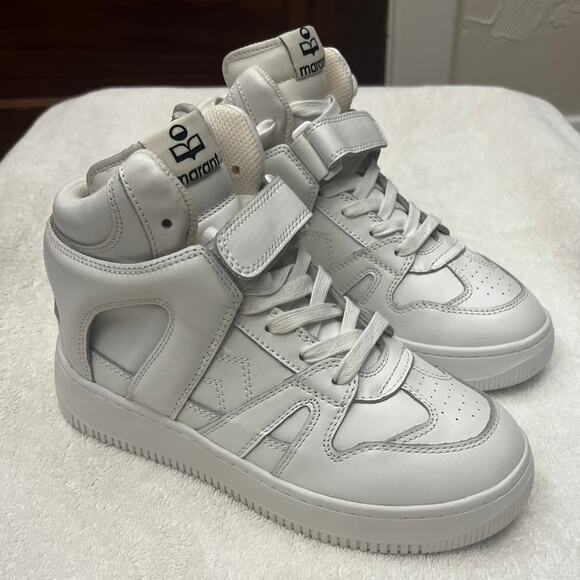 Isabel Marant Brooklee leather high-top sneakers US sz 5 NWOB $580 - Picture 1 of 16